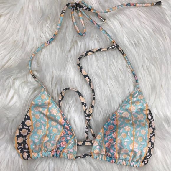 Tularosa floral triangle string bikini top small - Picture 4 of 7